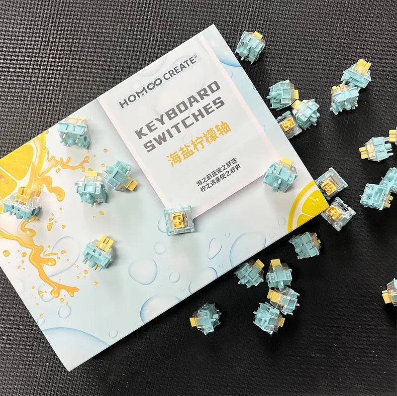 36 Sea Salt Lemon PRO Mute keyboard switches for mechanical keyboard replacement and DIY projects