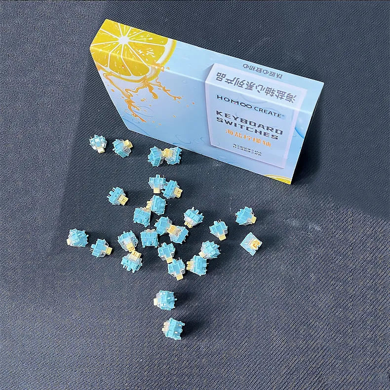 36 Sea Salt Lemon PRO Mute keyboard switches for mechanical keyboard replacement and DIY projects