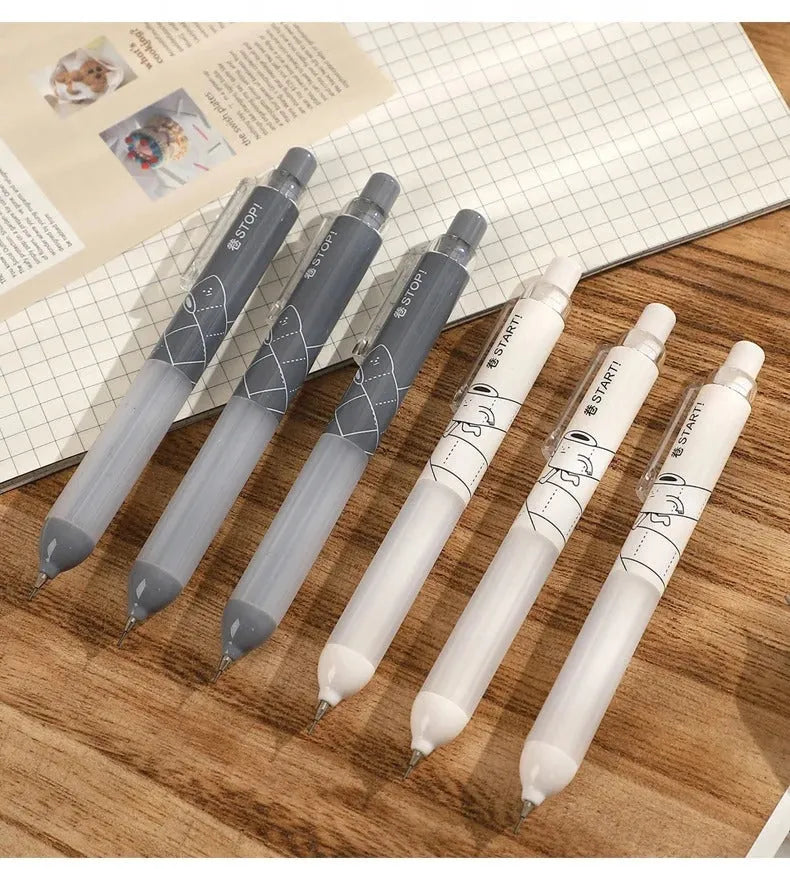 0.5mm automatic pencil with cloud grip in black or white colour with minimalist design