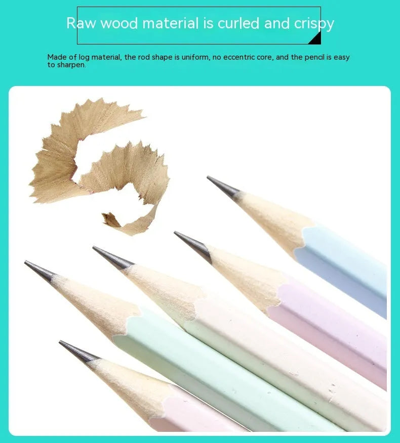 Basswood six-angle thermal transfer pencil with HB refills in 50-piece barrel packaging