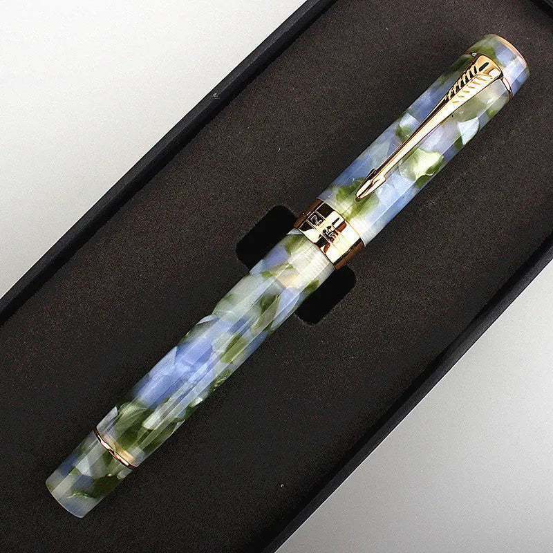 Deep bath green metal ballpoint pen with cap and clip, shown on a neutral background