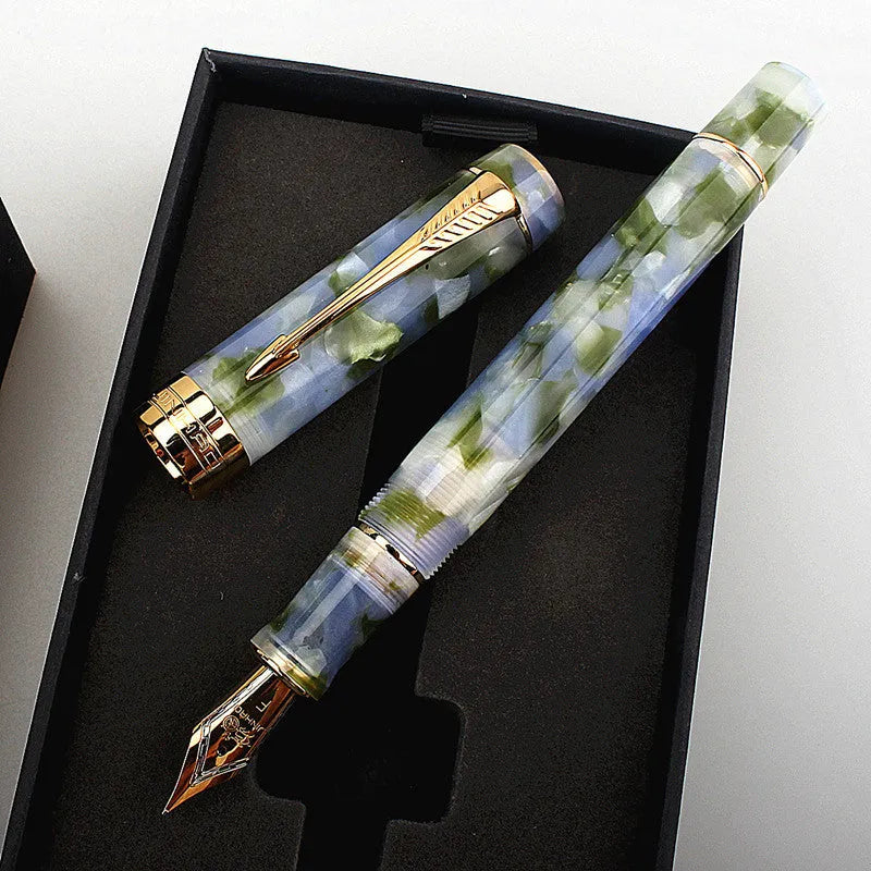 Deep bath green metal ballpoint pen with cap and clip, shown on a neutral background