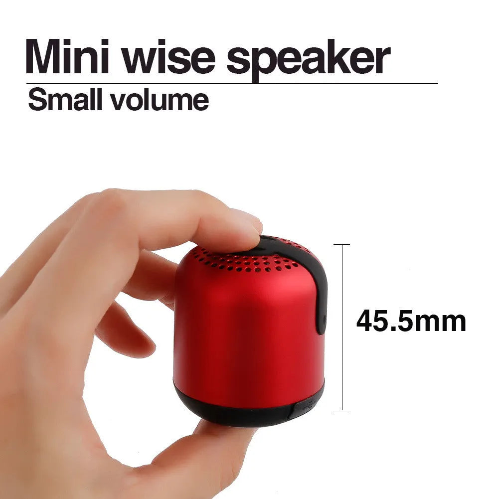 Hieha XQ11 mini cylinder Bluetooth speaker in black, gold, pink, red, or silver colour.