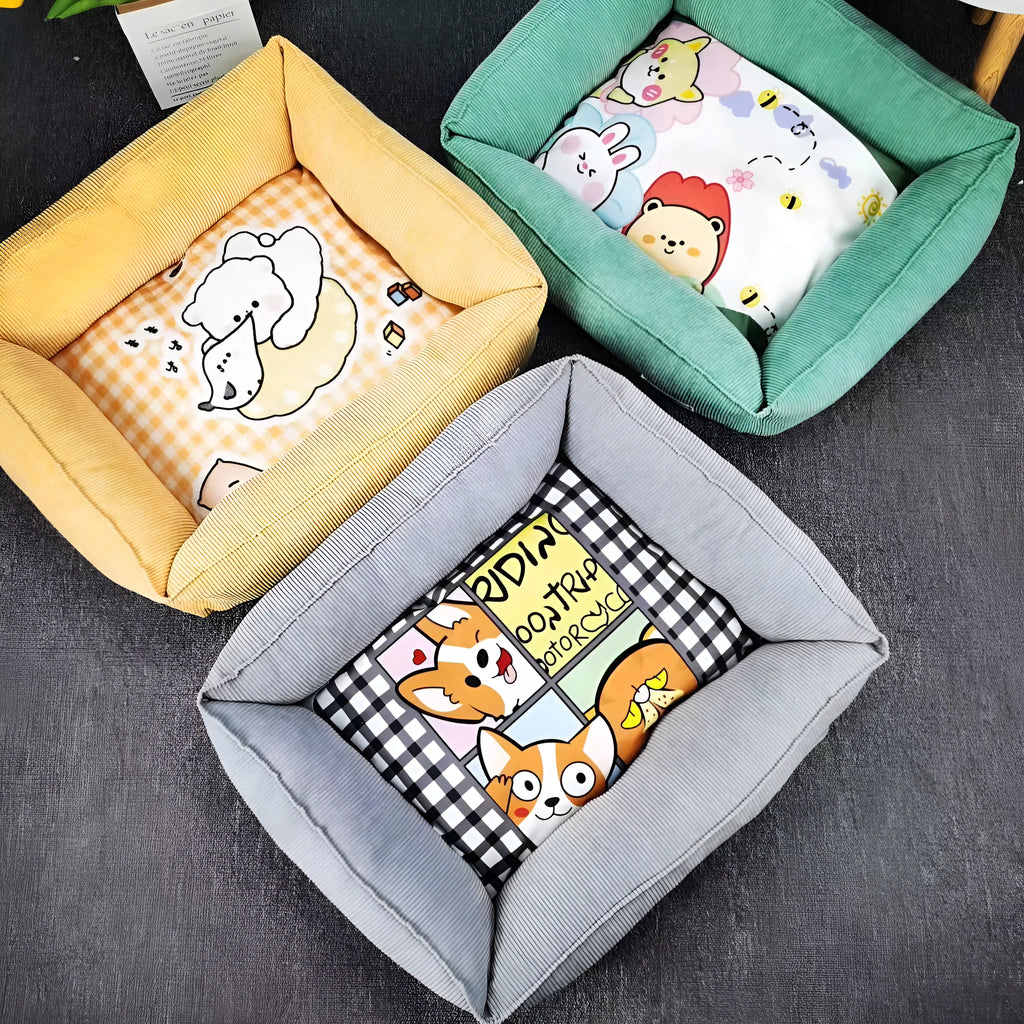 Dogs and cats pet winter cotton universal nest in fine velvet with crystal super soft cover, 50x40cm or 60x50cm
