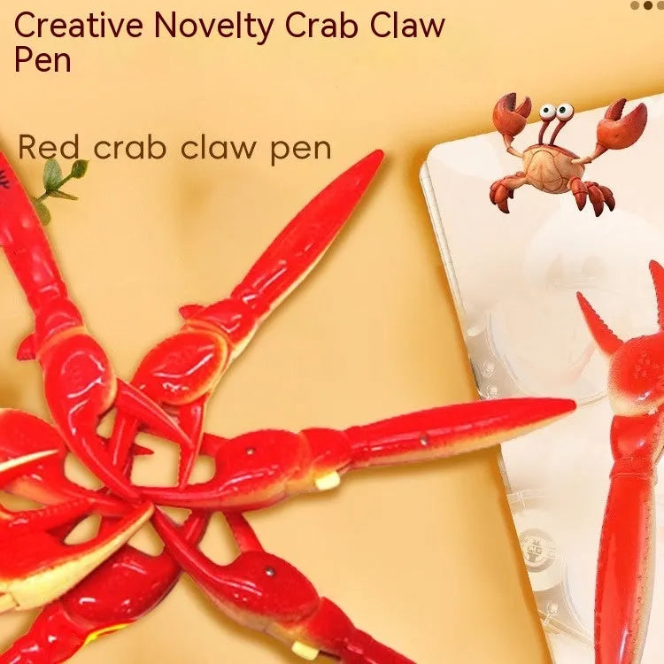 Crab design ballpoint pen with playable pressing can clip mechanism
