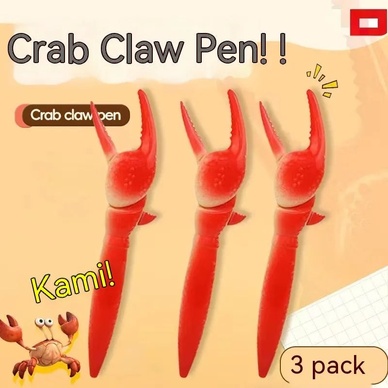 Crab design ballpoint pen with playable pressing can clip mechanism