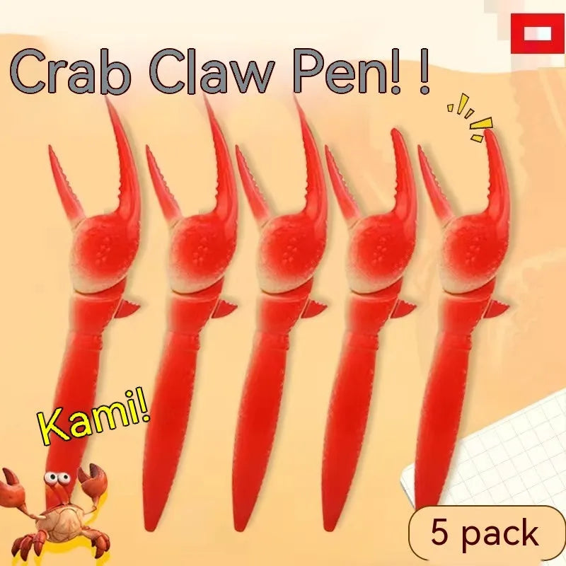 Crab design ballpoint pen with playable pressing can clip mechanism