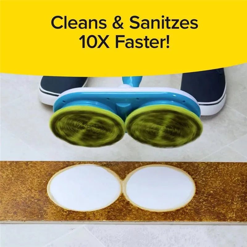 Hand-held wireless electric mop with USB charging, automatic floor wiping, and three interchangeable cleaning pads