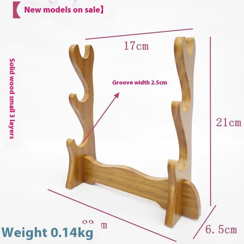 Chinese style wooden handmade multi layer wall bracket showing tiered display shelf