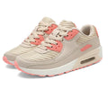 Women's casual shoes with 3.5cm heel in beige, grey, and pink colours showing size options 35-40