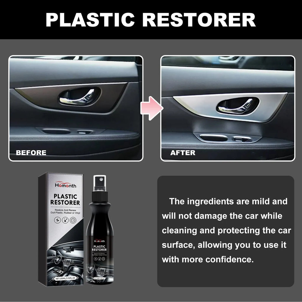 100ml car plastic renovation agent with sponge and cloth for interior trim restoration