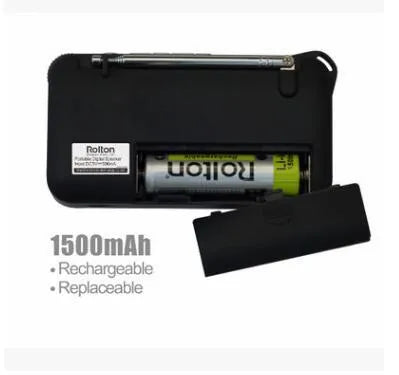 Rolton W405 portable FM radio MP3 music speaker with LED screen and flashlight buttons in golden colour