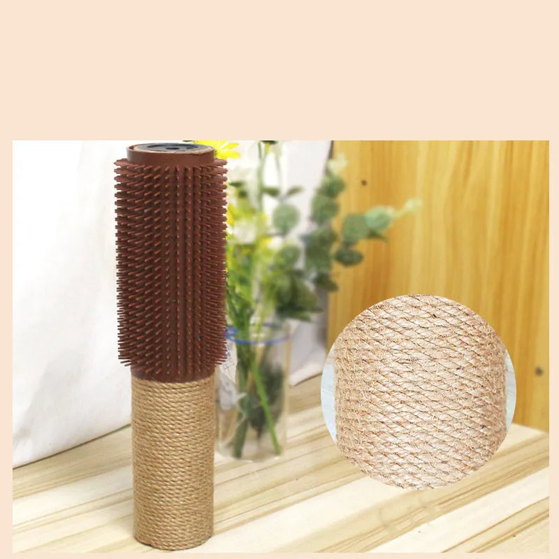 Brown sisal cat scratching post with scratching device measuring 30cm tall
