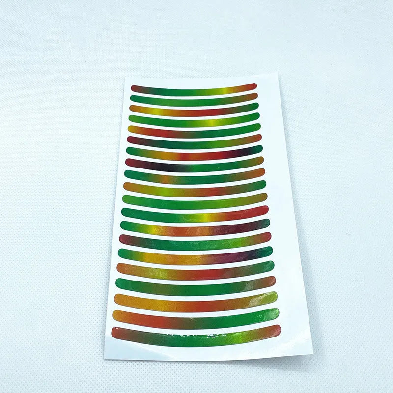 20PCs car wheel hub reflective stickers PVC material arc-shaped design in various colours