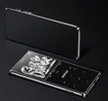 Portable MP3 player with 2.4 inch touchscreen displaying music interface in black colour option