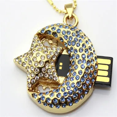 Xingyue creative metal USB flash drive with jewellery design showing capacity options
