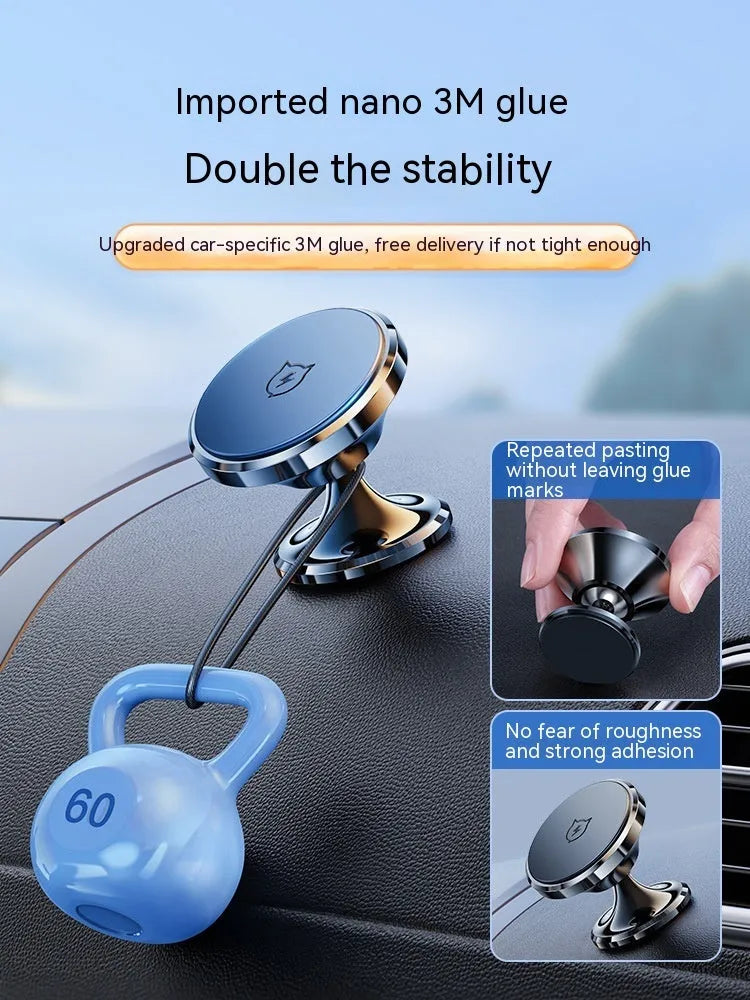 Magic Mobile Phone Car Holder in dazzling black with 4 N52 rubidium magnets for strong magnetic adsorption