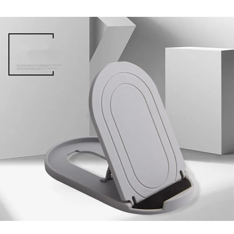 Plastic mobile phone stand bracket in six colour options showing adjustable angle design
