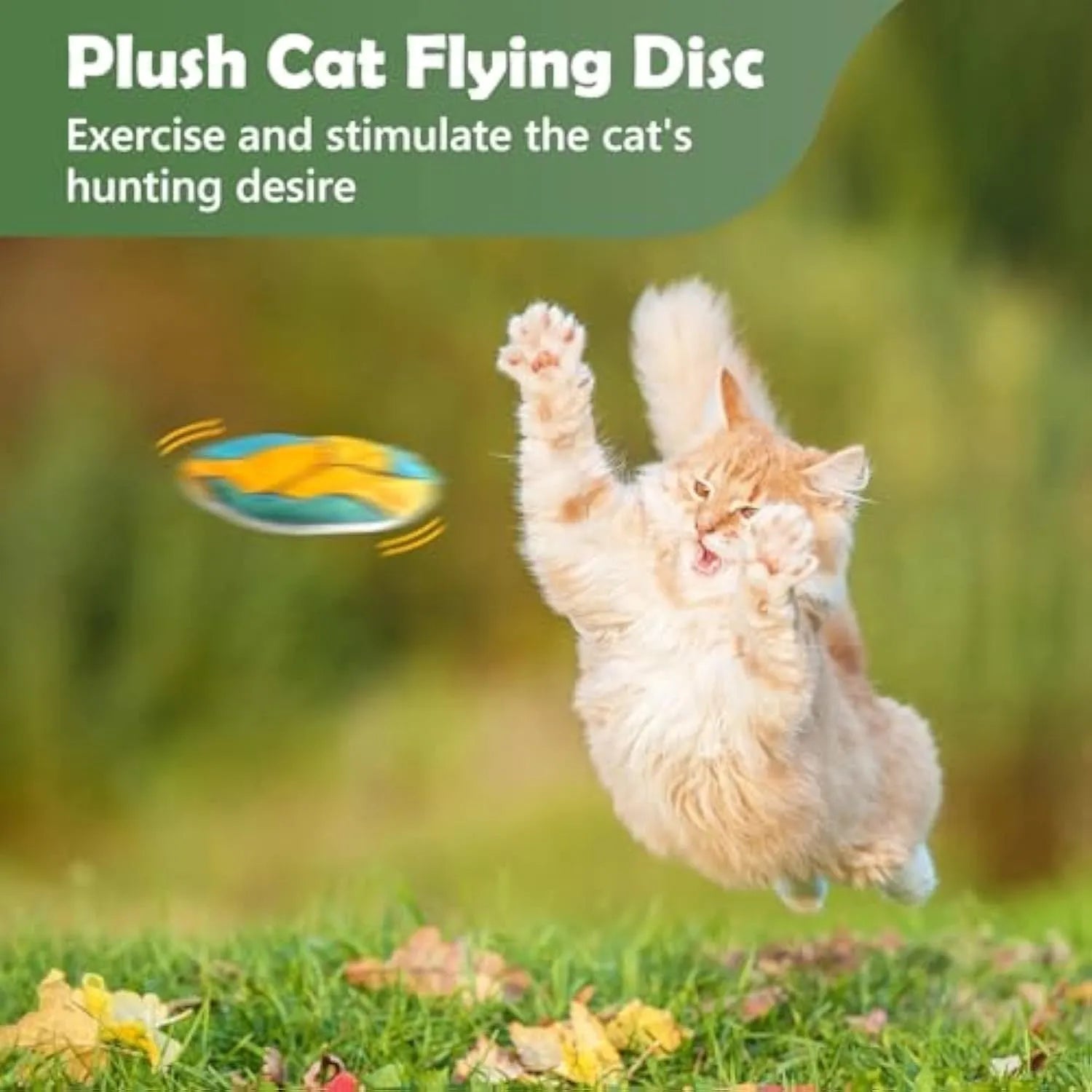 Interactive cat toy disc with sport ball pattern featuring catnip filling and crinkle sound material