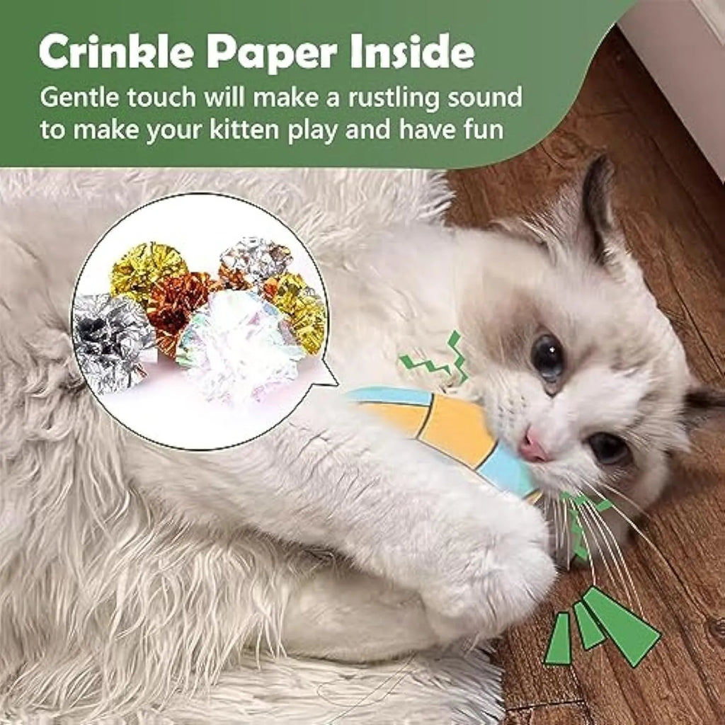 Interactive cat toy disc with sport ball pattern featuring catnip filling and crinkle sound material