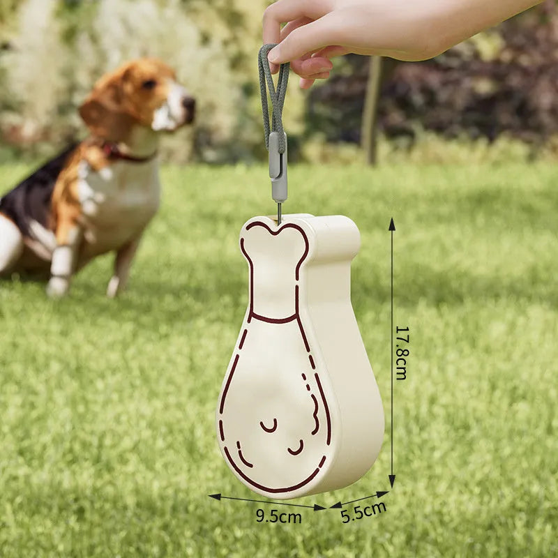 Orange portable 2-in-1 pet water feeder with water bottle and food container, BPA-free