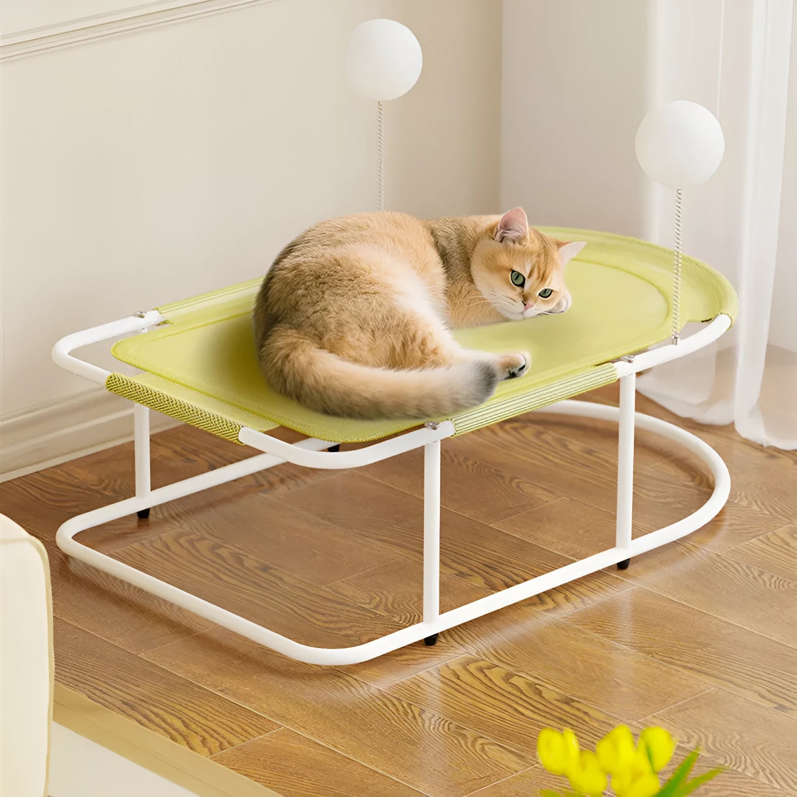 Large fabric cat kennel with breathable bracket design in grey colour option
