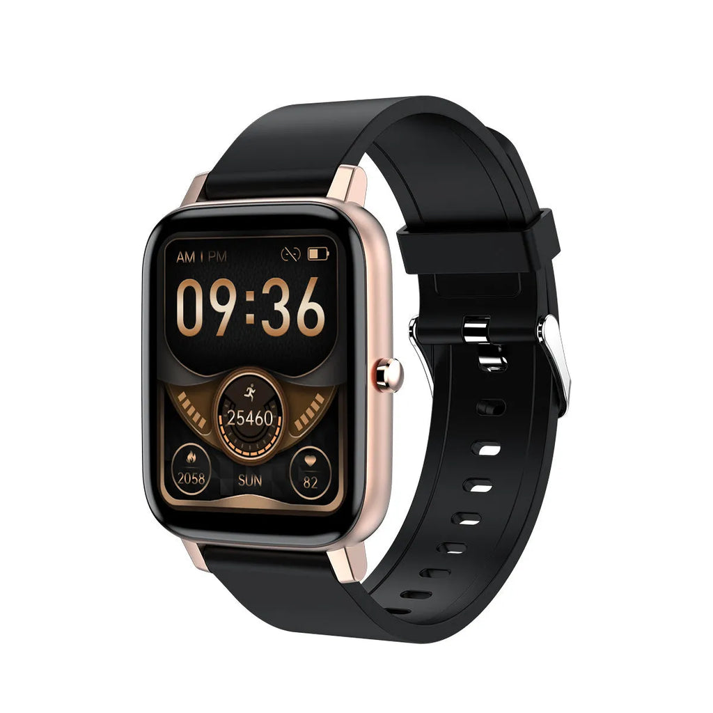 H80 Fashion Sports Smart Watch with a black silicone strap and a 1.69-inch touch screen displaying health metrics.