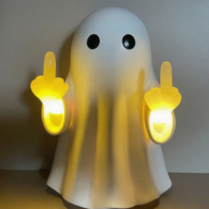 White ghost night lamp made of plastic with a modern simplicity design, 19.85x10x14cm, suitable for Halloween decoration
