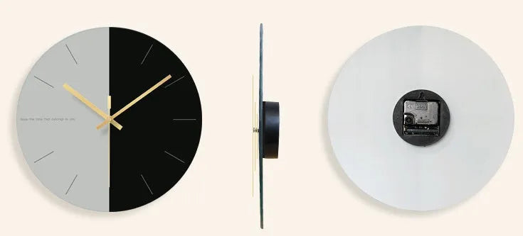 Transparent tempered glass wall clock showing time on clear circular face with minimalist markings