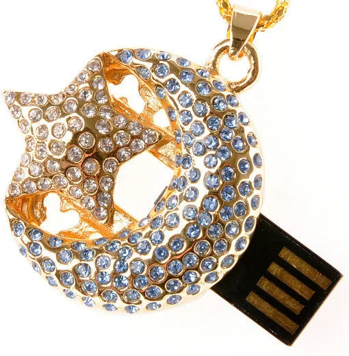 Xingyue creative metal USB flash drive with jewellery design showing capacity options