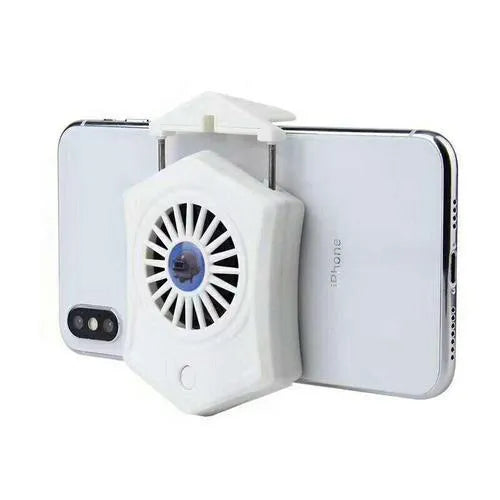 USB mobile phone cooling radiator with aluminium fan and RGB lighting in black and white colour options