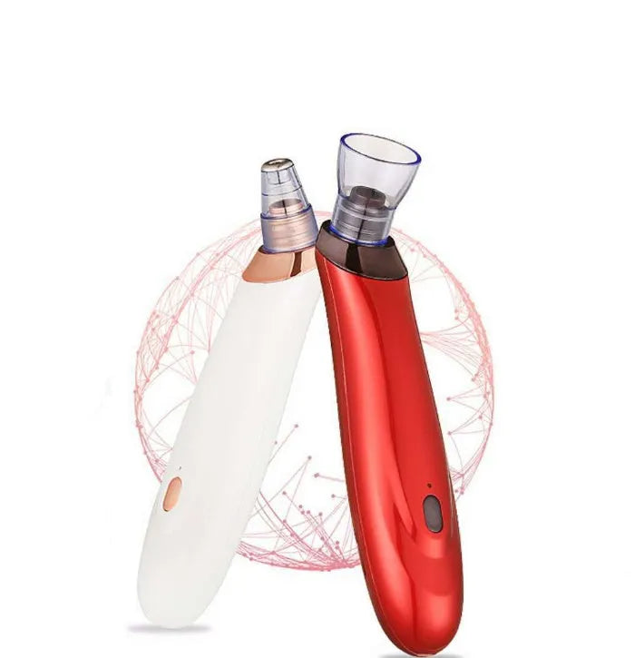 Electric blackhead remover device with multiple nozzle attachments for pore cleaning