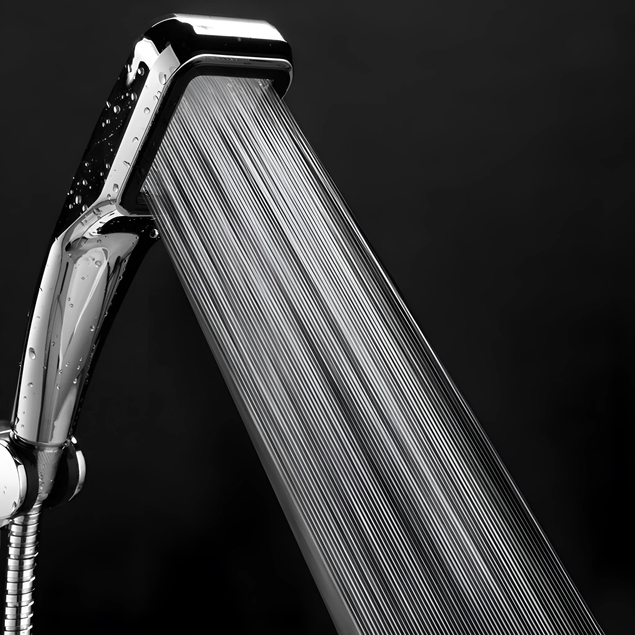 Orange hand-held pressurized shower set with rain function shower head