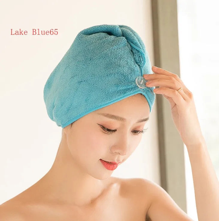 Women's microfiber hair dryer cap in pink, 60x25cm absorbent hair towel with soft fabric