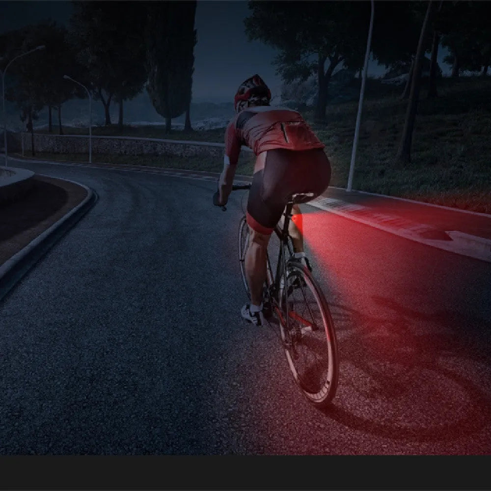 Smart brake sensing USB rechargeable bicycle taillight with black aluminium housing