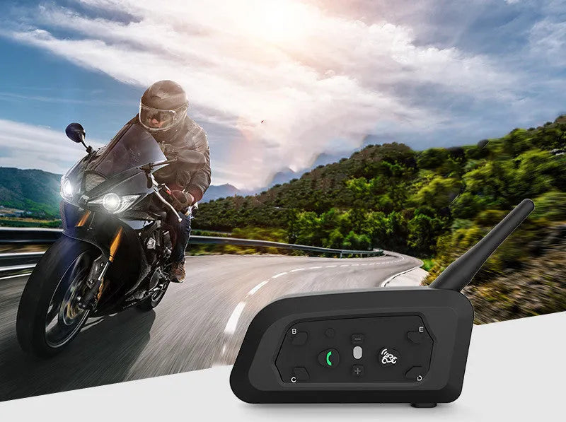 V6pro motorcycle helmet Bluetooth intercom unit with headset and mounting accessories