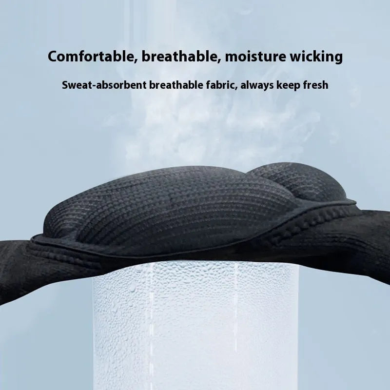 A pair of black thick sponge knee pads for dance and sports protection on a knee.