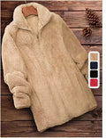 Double-sided velvet fleece jacket in black, navy, or khaki with Asian sizing