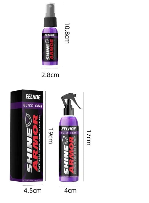 Purple automobile nano coating spray in 30ml and 100ml sizes for car maintenance