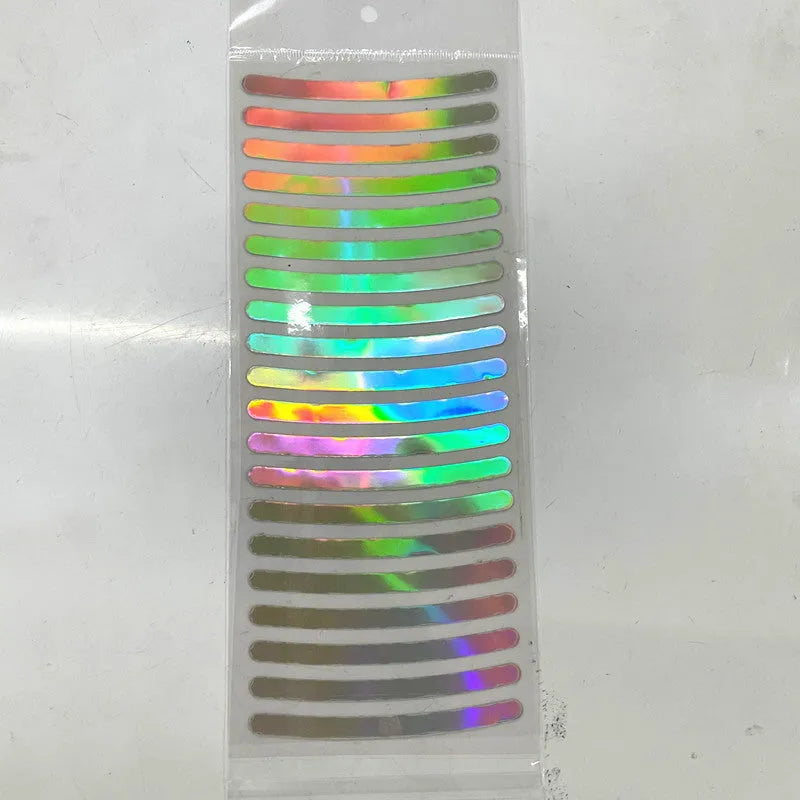 20PCs car wheel hub reflective stickers PVC material arc-shaped design in various colours