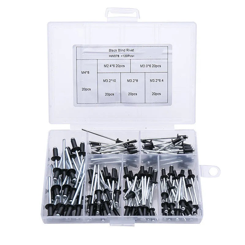 Black metal electric drill rivet gun measuring 173mm long with alloy steel forged head.