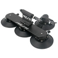 Bicycle vacuum adsorption roof rack made of aluminium alloy and rubber in red colour on a car roof
