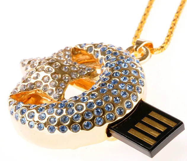 Xingyue creative metal USB flash drive with jewellery design showing capacity options