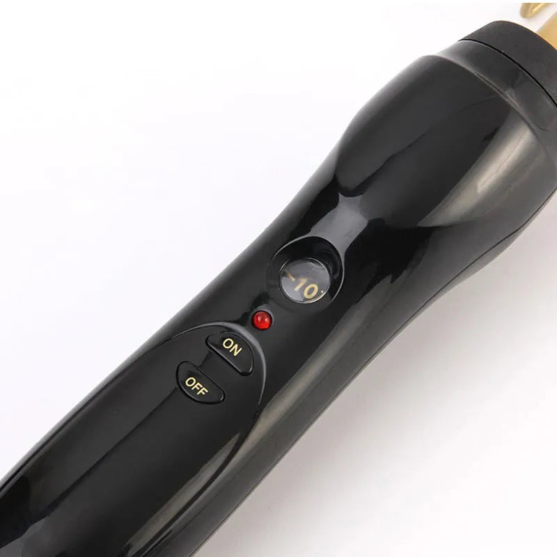 Gold multifunctional hair comb with ceramic thermal conductor and temperature control, 21-30mm diameter