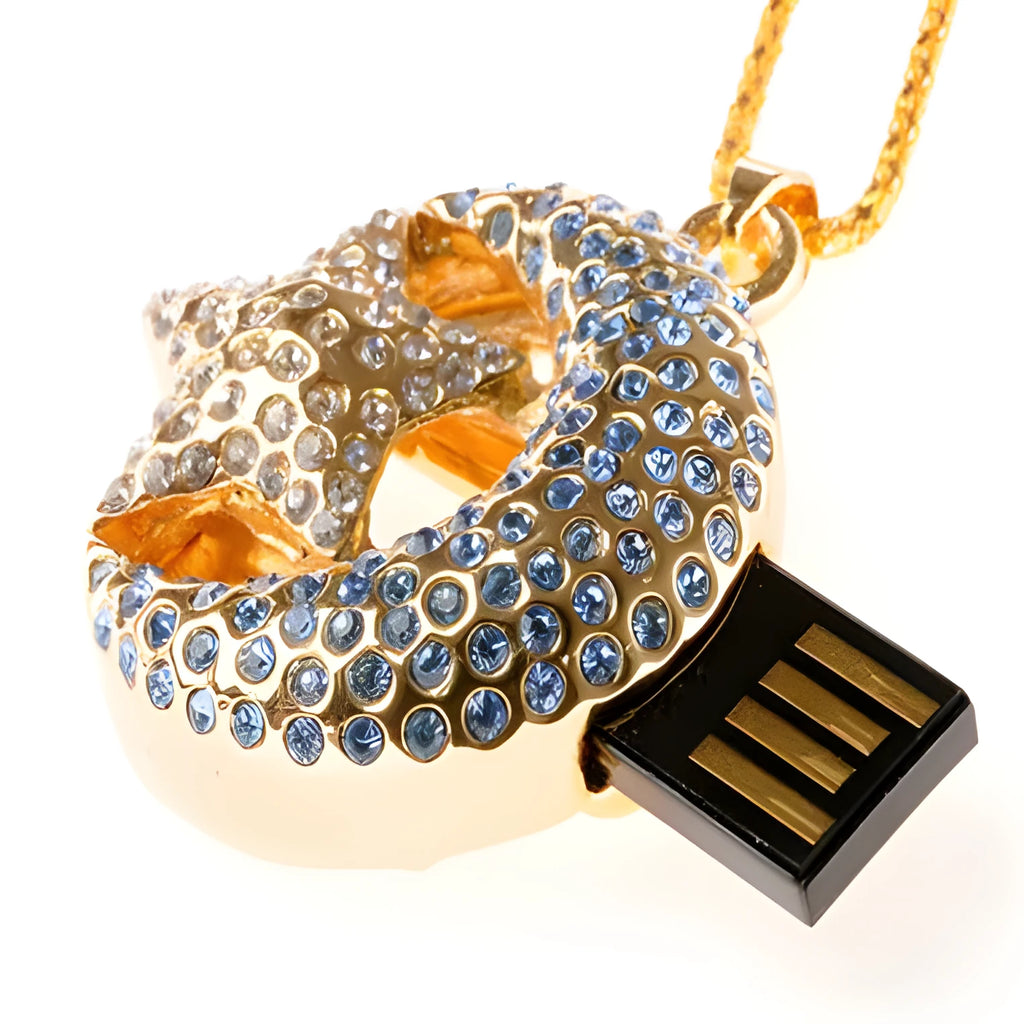 Xingyue creative metal USB flash drive with jewellery design showing capacity options