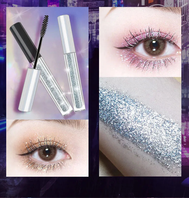 Black Eye Mask Crushing Drill Mascara 13ml in silver tube with waterproof sweatproof natural thick curly lash effect