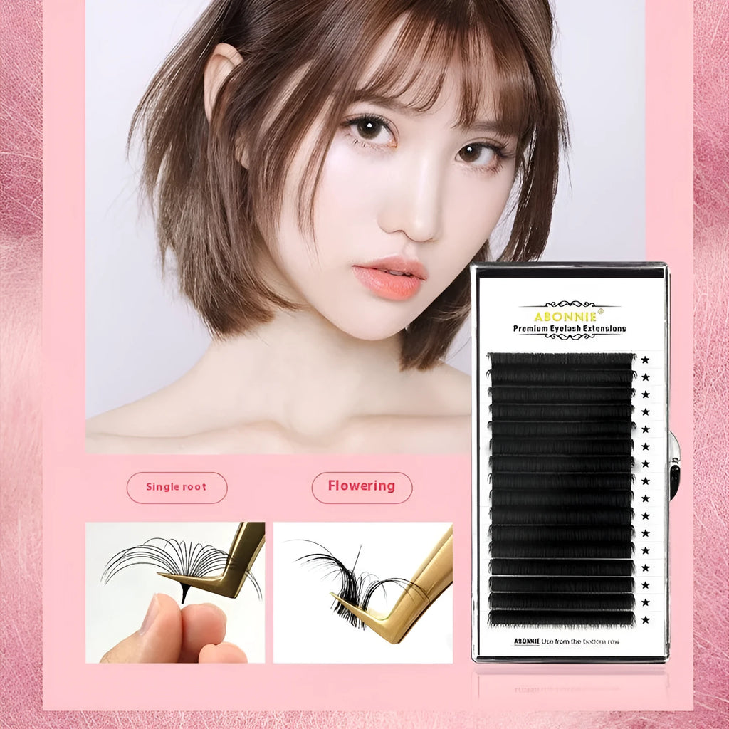 Large capacity 16-row dense false eyelashes made of mink hair on a matte round wool band.