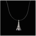 Transparent fishline necklace with geometric copper pendant, clavicle chain length, five style options