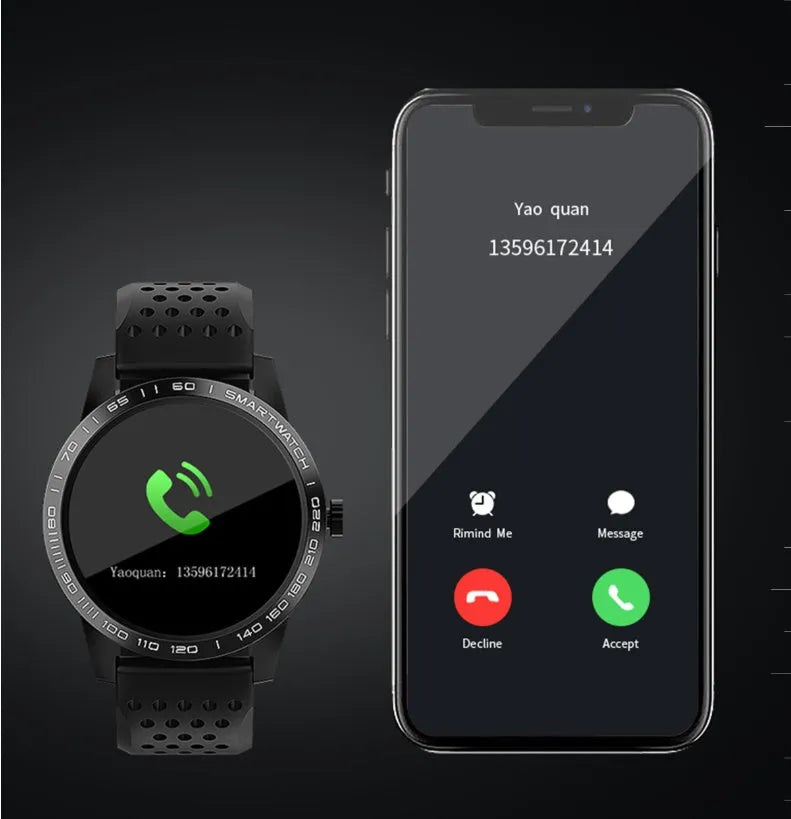 T2 colour screen heart rate smart bracelet in Black showing 1.3-inch display on a wrist