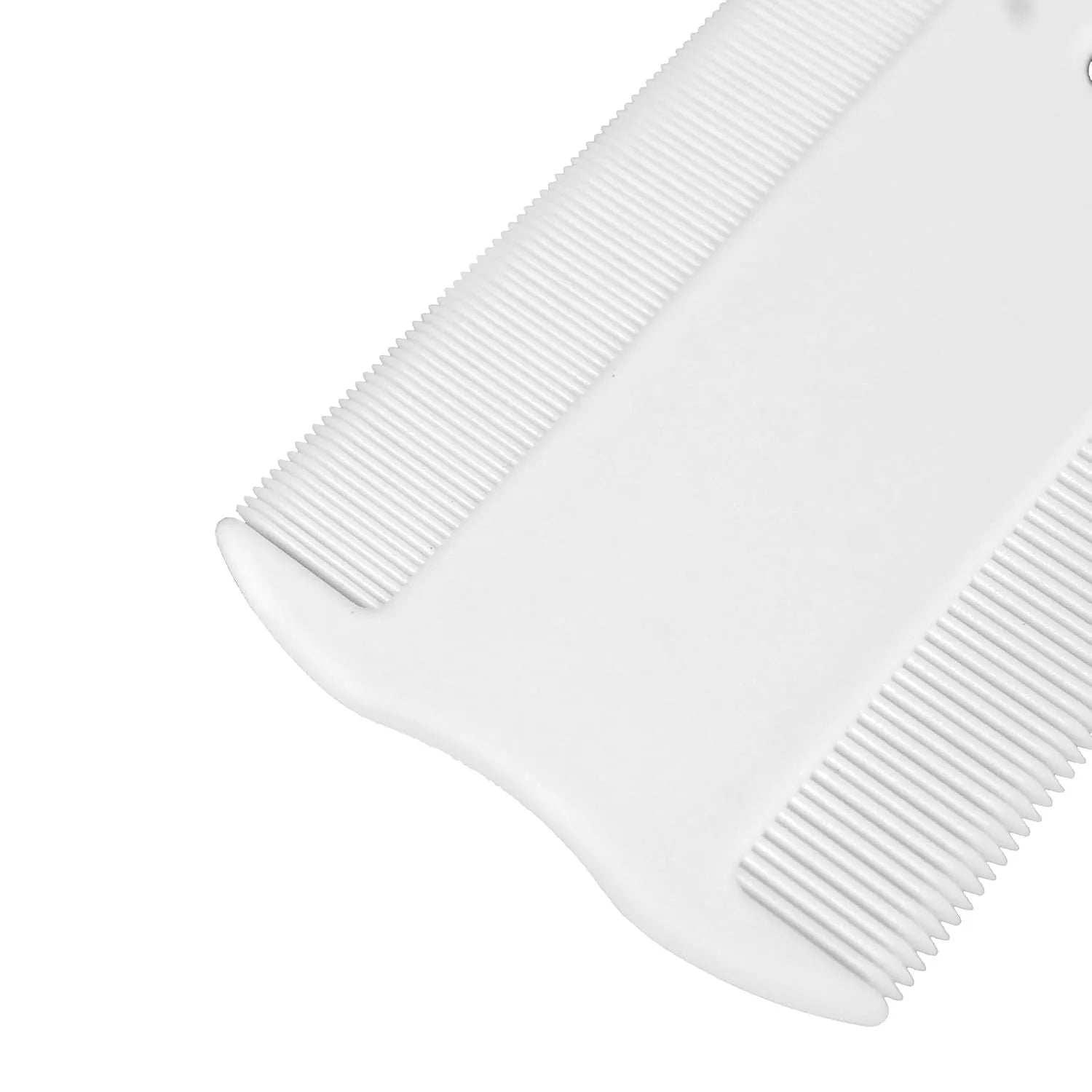 Double-sided plastic flea comb for pets with fine teeth for face grooming and tear stain removal